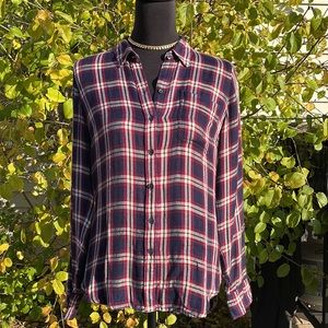 NWOT Lucky Brand flannel like button down shirt, size XS